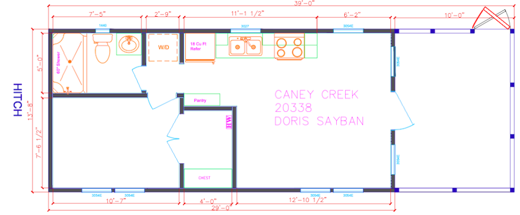 Floor plan for ***UNDER CONTRACT – The Blessed Nest- $86,500 + $495/month Lot Lease