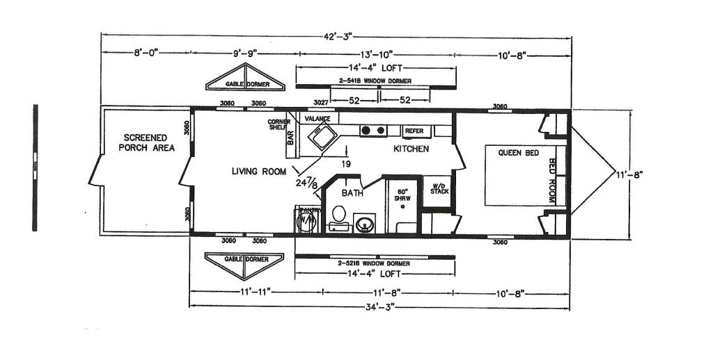 Floor plan for ***UNDER CONTRACT***The Sierra – $109,000.00 + sales tax + tag + title + delivery