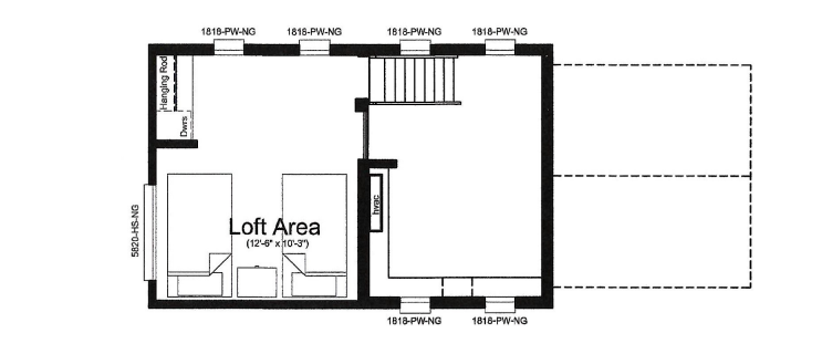 Floor plan for ****UNDER CONTRACT****The Sedona & Lot 2 in Mentone Mountain Escape Tiny Home Neighborhood – $185,000.00 (Includes House, Lot & Improvements)