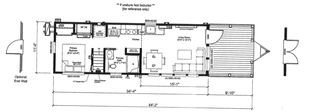 Floor plan for ***UNDER CONTRACT***The Sea Shore II – $115,600 + SALES TAX, TAG, TITLE & DELIVERY FEE