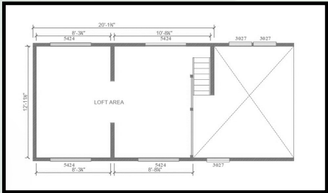 Floor plan for THE MAGNOLIA W/STARGAZING PORCH -REDUCED to $125,000 PLUS SALES TAX, TAG, TITLE & DELIVERY FEES