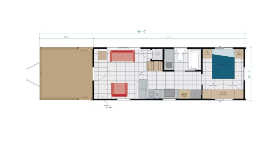 Floor plan for ***AVAILABLE NOW***THE FARMSTEAD – $139,550.00 + SALES TAX, TAG, TITLE & DELIVERY FEES