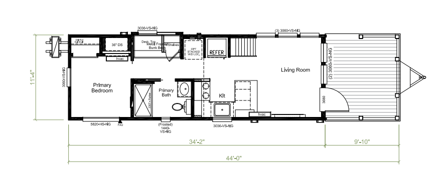 Floor plan for ***AVAILABLE NOW***THE SWAYBACK – $114,500 PLUS SALES TAX, TAG, TITLE & DELIVERY