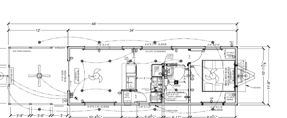 Floor plan for ***KING BEDROOM*** THE WILDERNESS – $134,250.00 – not including delivery fees, sales tax, tag & title