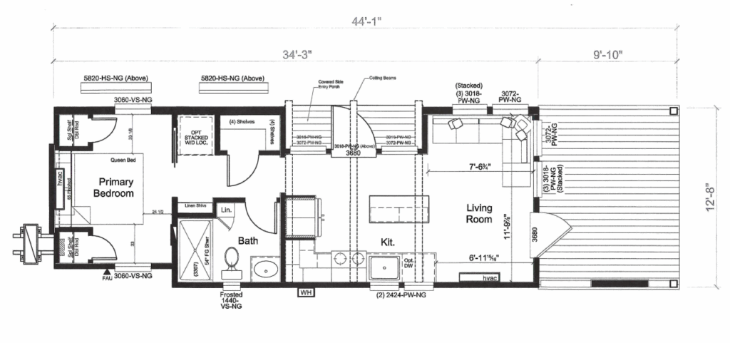 Floor plan for ***UNDER CONTRACT***THE SKYWAY – $125,500.00 NOT INCLUDING SALES TAX, TAG, TITLE & DELIVERY FEE