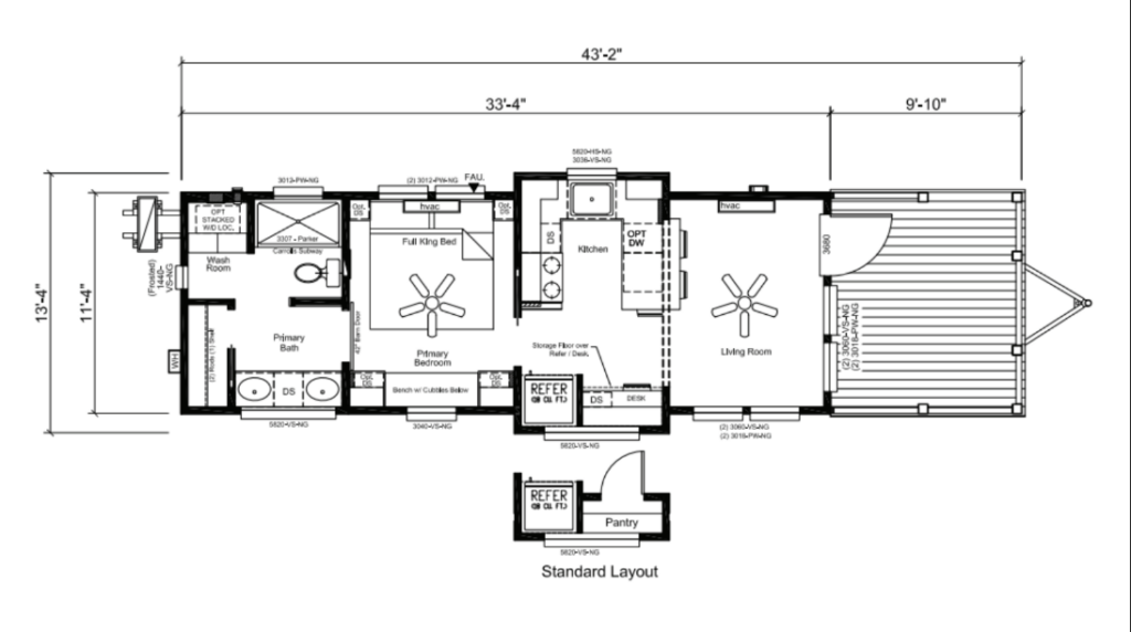 Floor plan for ***AVAILABLE NOW***THE CHEAHA – $100,050.00 – PLUS SALES TAX, TAG, TITLE & DELIVERY FEES