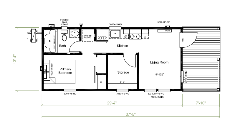 Floor plan for ***AVAILABLE NOW***CUSTOM CUMBERLAND – $89,900 + NOT INCLUDING SALES TAX, TAG, TITLE & DELIVERY FEES